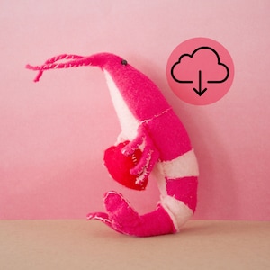 Shrimp Sewing KIT, Stuffed Toy Shrimp Diy, Gift for Creative