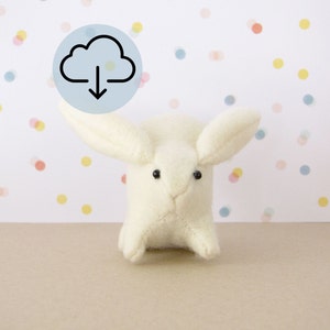 Bunny Buns PDF Sewing Pattern - woodland felt rabbit sewing pattern, DIY stuffed animal craft, cute bunny plushie tutorial, instant download