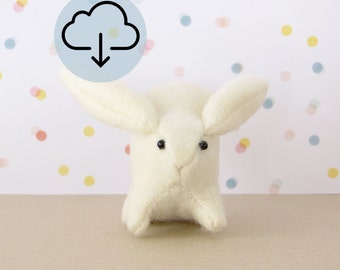 Bunny Buns PDF Sewing Pattern - woodland felt rabbit sewing pattern, DIY stuffed animal craft, cute bunny plushie tutorial, instant download