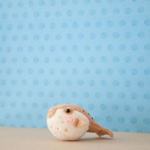 Po the baby Pufferfish Pattern easy illustrated PDF Stuffed Sea Creature, tiny felt softie, stuffed ocean animal, blowfish, cute kawaii gift image 4