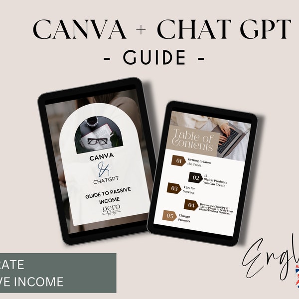 Chat GPT - CANVA Kurs Leitfaden - ENGLISCH _ Digitale Produkte zum passiven Einkommen machen