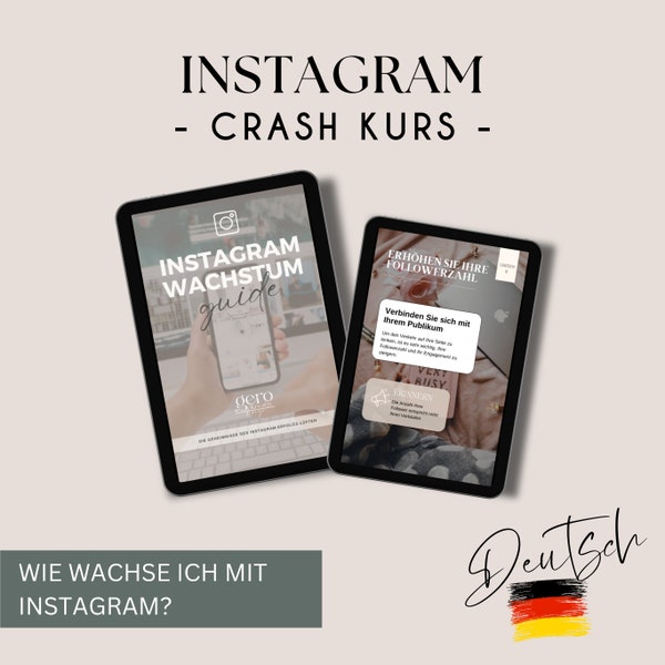 INSTAGRAM CRASH KURS Leitfaden - Deutsch _ Digitales Produkt Instagram Wachstum