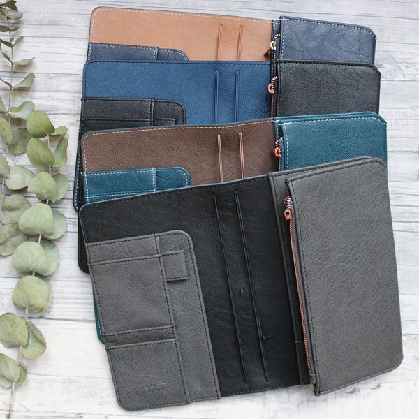 Regular ! Notebook ! Gedori  ! Limited Edition ! Zipper case - Petrol, blau , schwarz