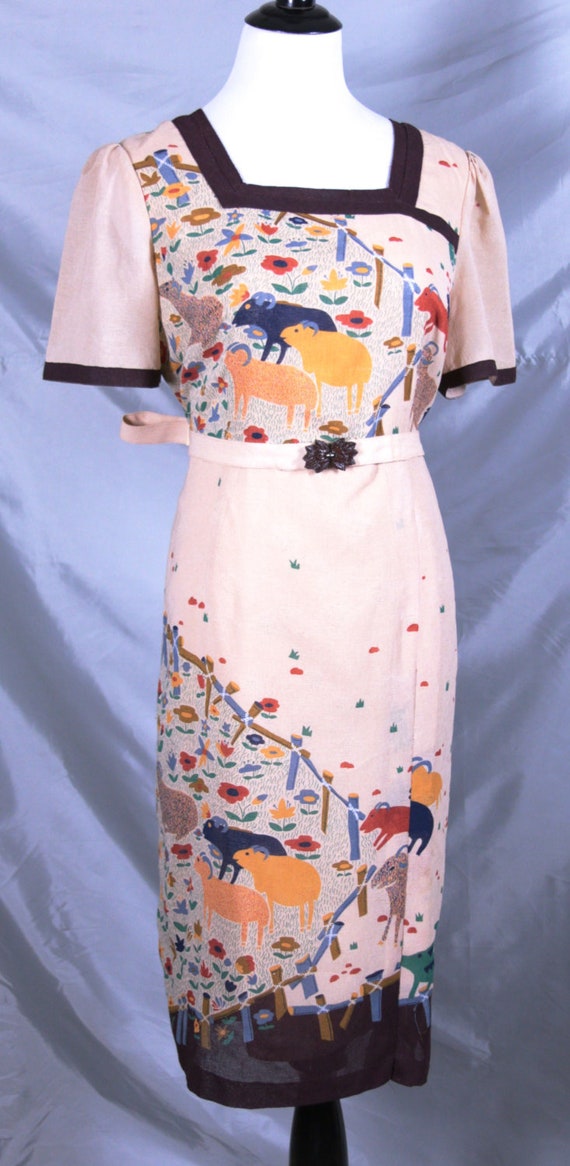 Large Dress with Goat Pattern