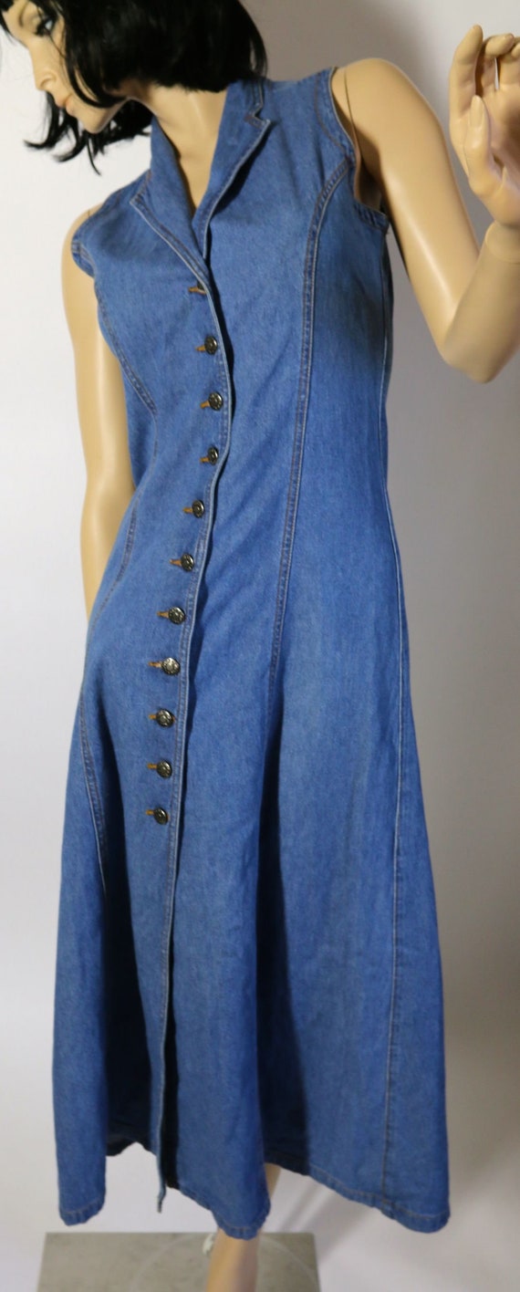 ankle length denim dress