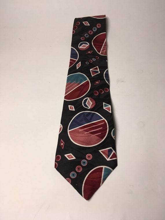 Halston navy and burgundy necktie - image 2