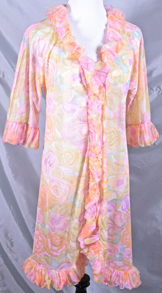 Pastel Baby Doll Nylon Vanity Fair Robe