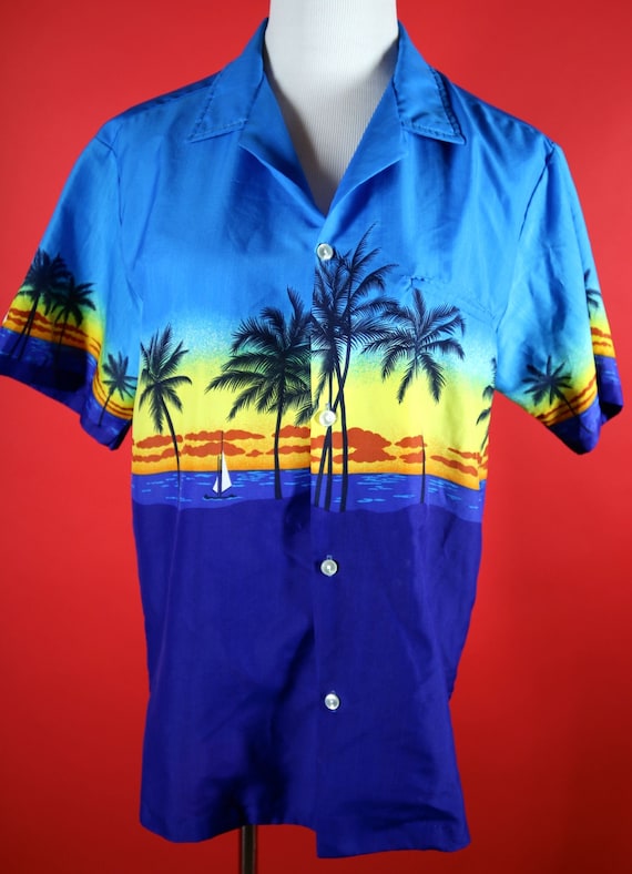 1970's Men's Hawaiian Shirt Shoreline Hawaii Made… - image 1