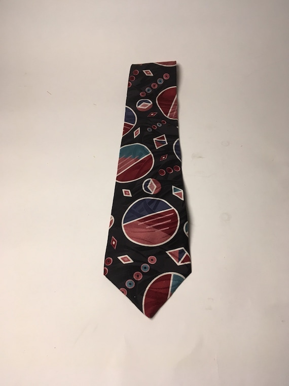 Halston navy and burgundy necktie - image 1