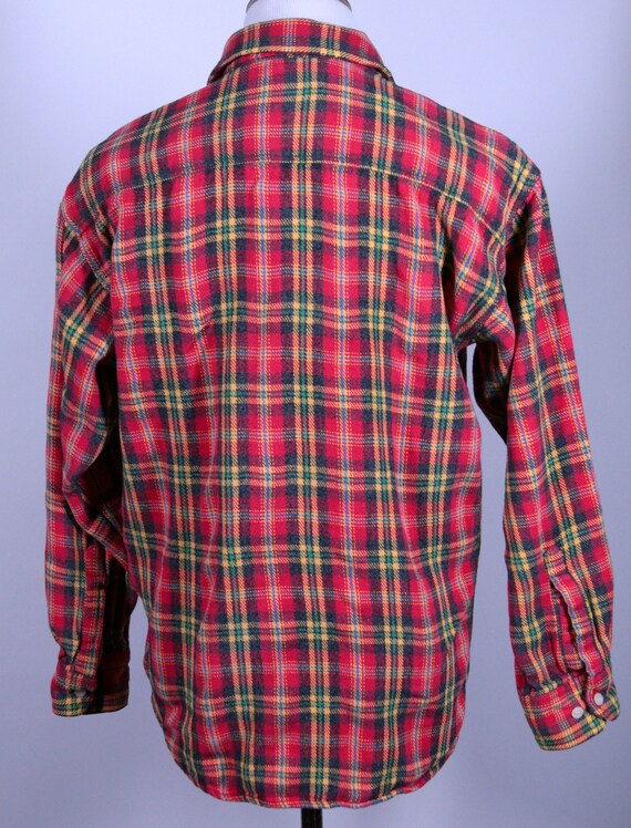Vintage Unisex Red Flannel Plaid Shirt made by GAP - image 5