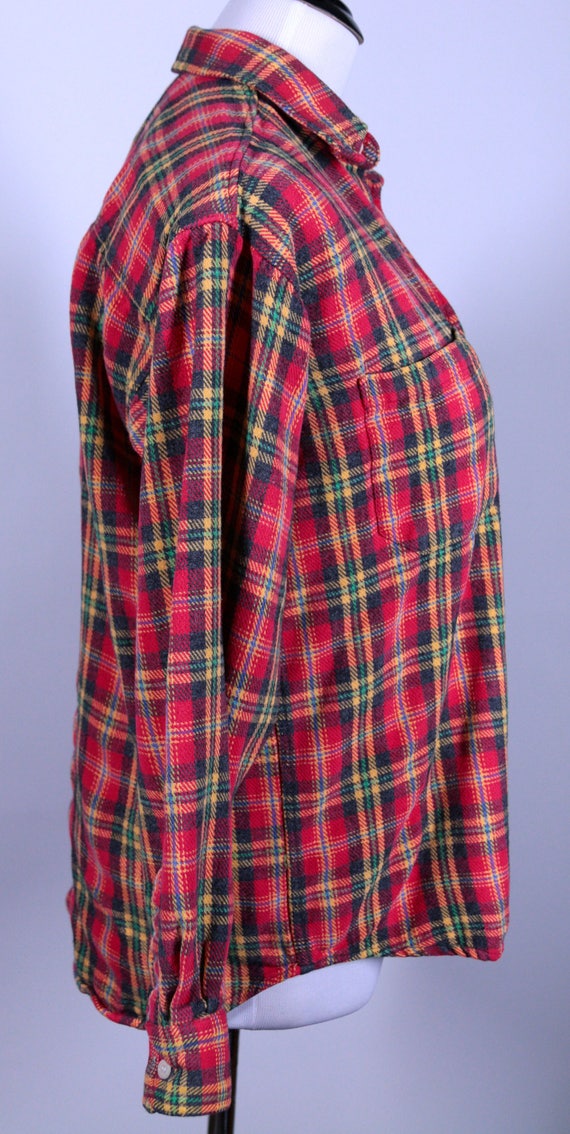 Vintage Unisex Red Flannel Plaid Shirt made by GAP - image 4