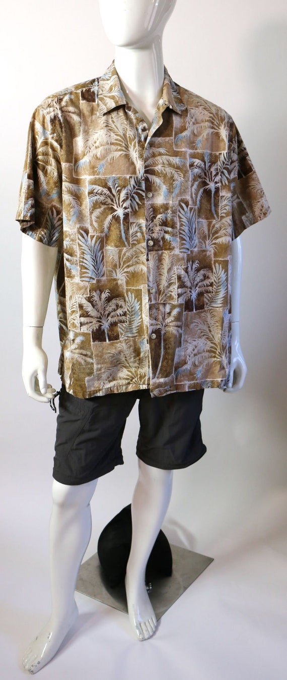 Vintage Hawaiian shirt By Go Barefoot Palm Tree Pr