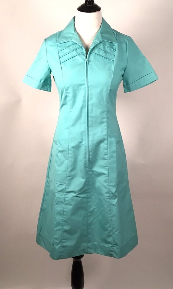 Vintage Light Green Smock Dress Made by Crest - Etsy
