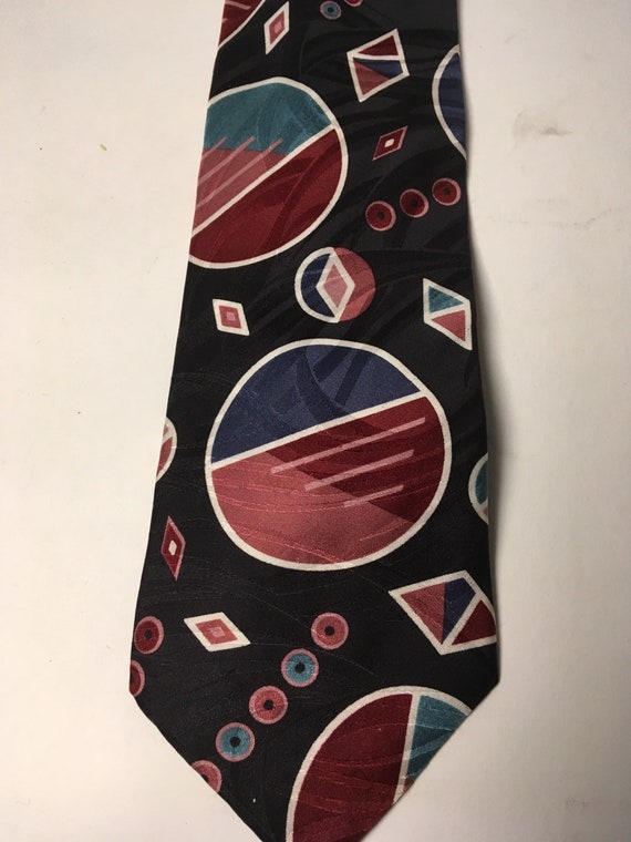 Halston navy and burgundy necktie - image 3