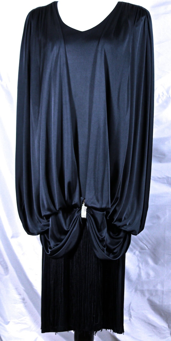Free Shipping: Black 1980's Flapper Dress by Joan 
