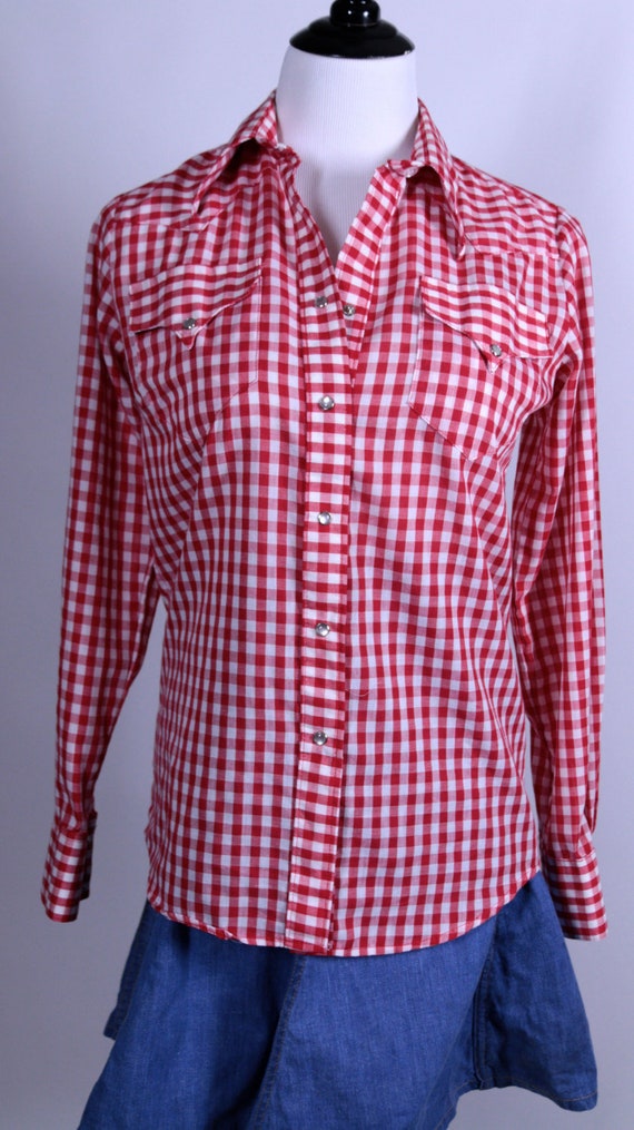 Rockmount Ranch Wear Red and White Checkered Rocka