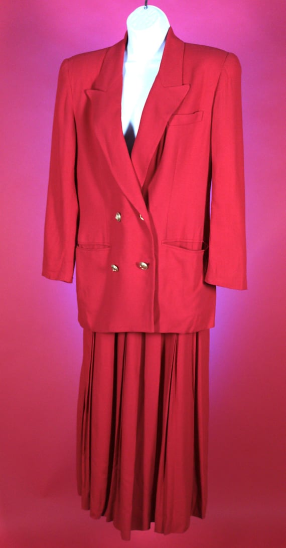 Christian Dior Woman's Lightweight Wool Red Busine