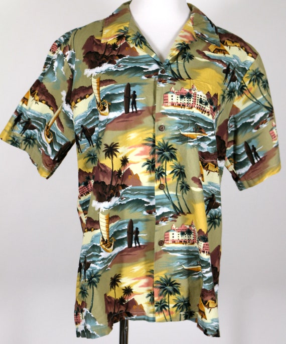 Island Aloha Wear Hawaiian Shirt Large Made in Haw