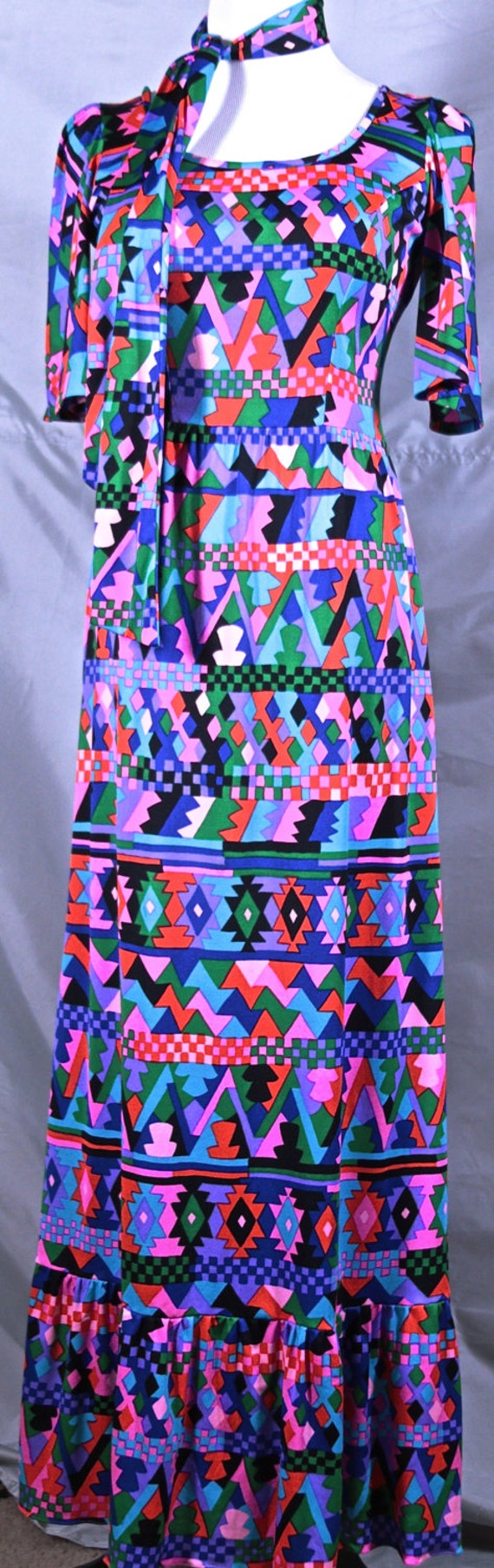 Bright Abstract Patterned Dress