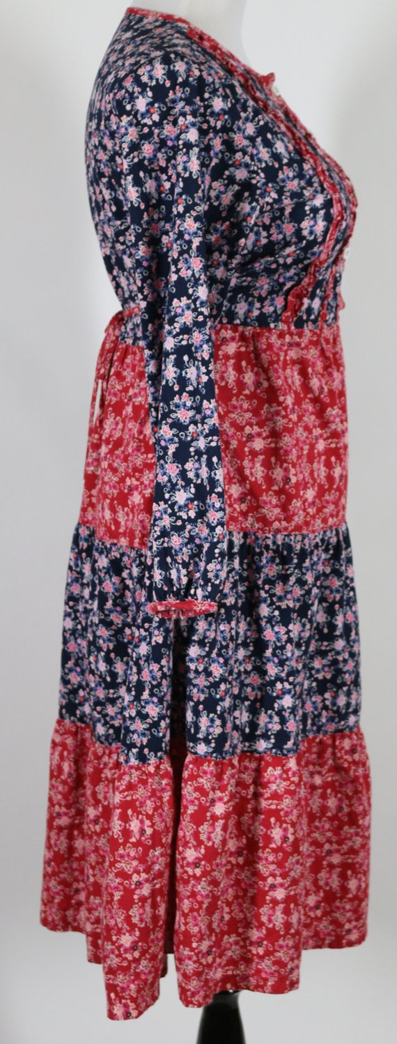 Red and Blue Flower Print Boho Festival dress 197… - image 3