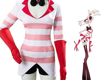 Vaggie Costume,Angel Dust cosplay,Hazbin Hotel Costume,women's costume ,Halloween Costume,Halloween Cosplay,Halloween gift,gift for her
