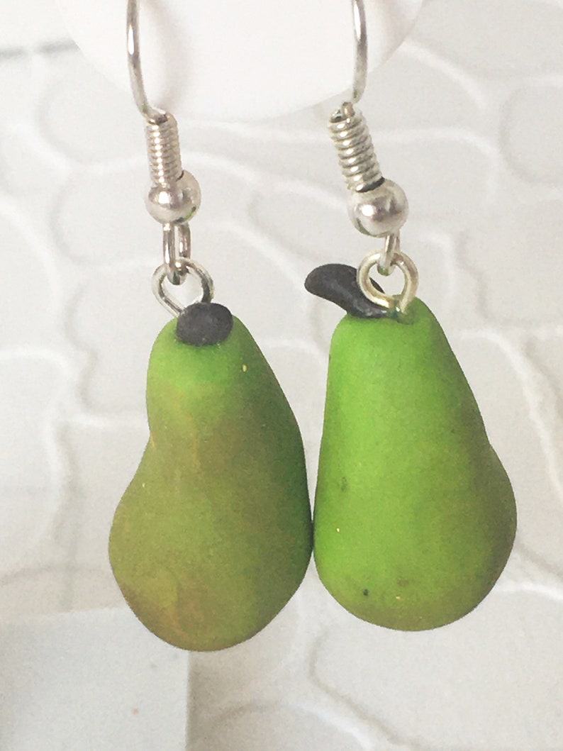 Pear Fruit Earrings Tropical Fruits Food Charms Summer Etsy