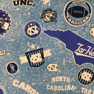 NORTH CAROLINA TARHEELS  ncaa 45&quot; Cotton Fabric Sykel Enterprises