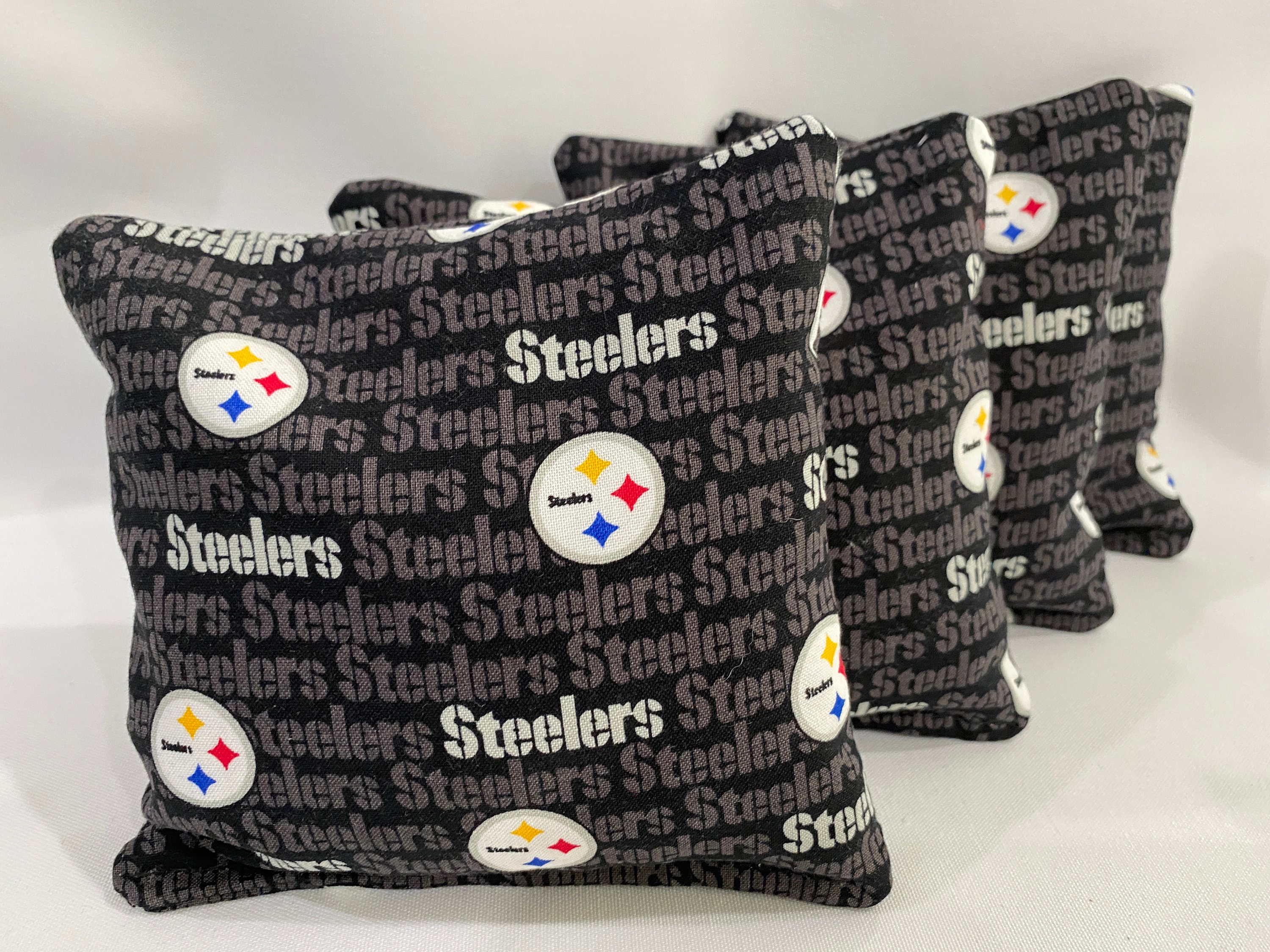 Cornhole Bean Bags Set Di 8 Sacchetti Regolazione ACA PITTSBURGH STEELERS - Foto 6
