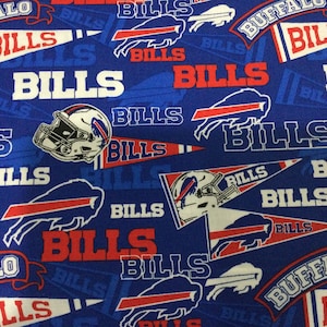 Buffalo Bills 45&quot; Wide Cotton Fabric By The Yard By The 1/2 Yard NFL
