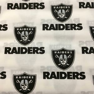 LAS VEGAS Raiders  60&quot; Wide Cotton Fabric By The Yard By The 1/2 Yard NFL