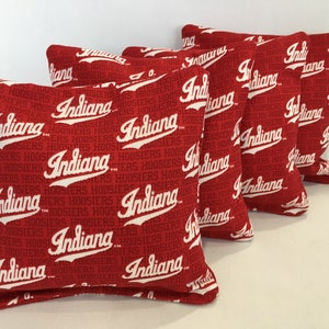 INDIANA HOOSIERS 4 Cornhole Bags Bean Toss Print 2 Sides