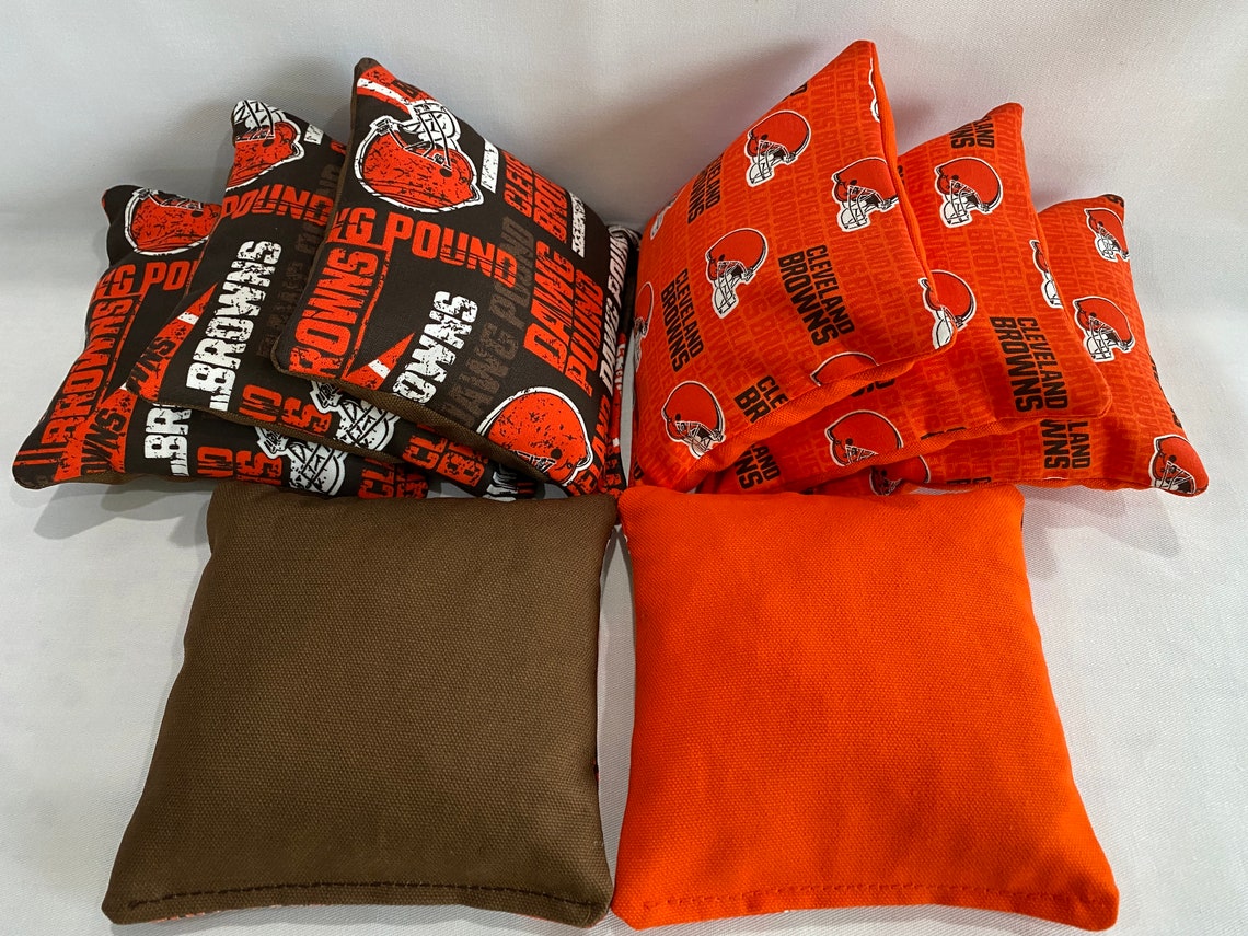 CLEVELAND BROWNS 8 Cornhole Bags Bean Toss Print Fronts With Etsy