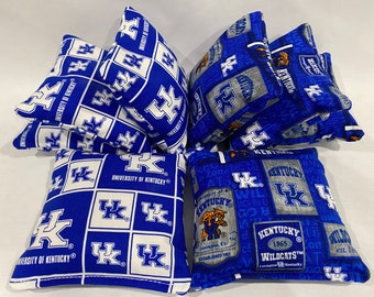 KENTUCKY WILDCATS 8 Cornhole Bags Bean Toss 4 Of Each Print 2 Sides