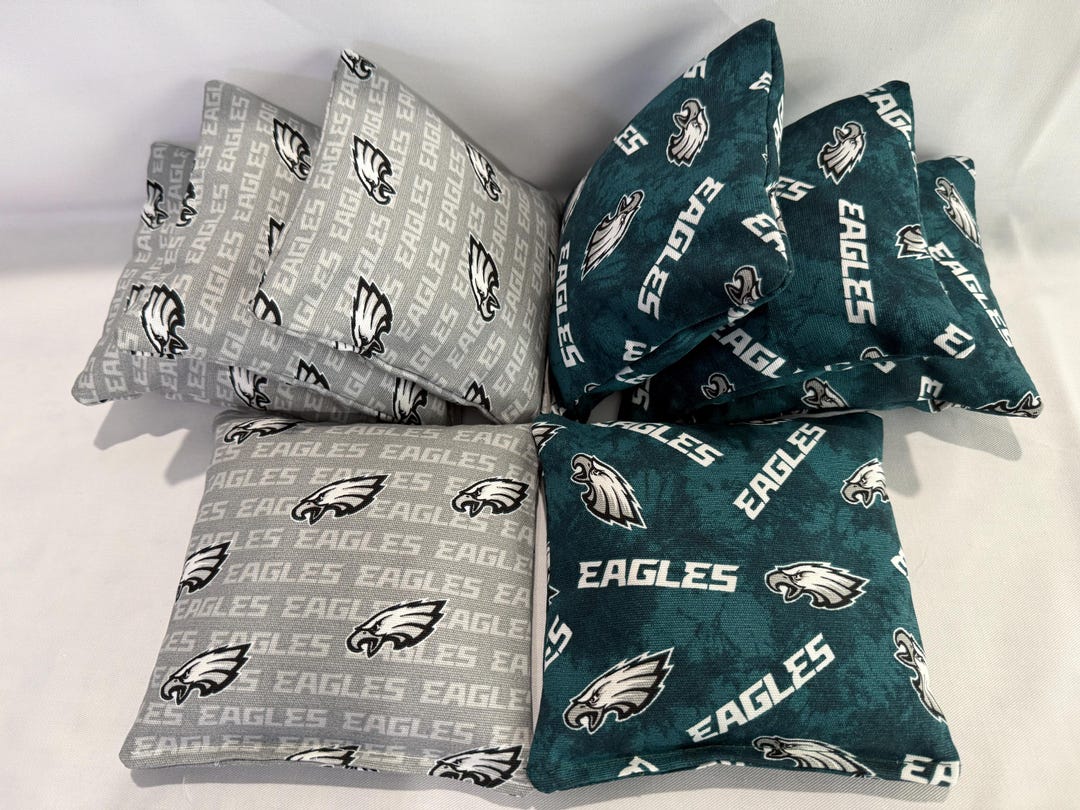 Philadelphia Eagles 8 Cornhole Bags: Duck Cloth Print, Regulation Size