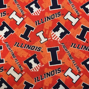 Illinois ncaa 45&quot; Cotton Fabric Sykel Enterprises