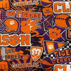 CLEMSON TIGERS ncaa 45&quot; Cotton Fabric Sykel Enterprises