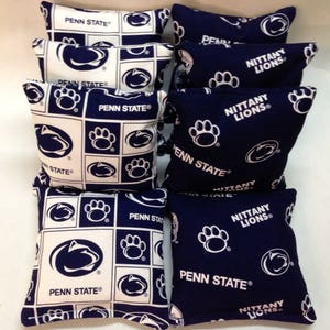 PENN STATE 8 Cornhole Bags Bean Toss Print 2 Sides
