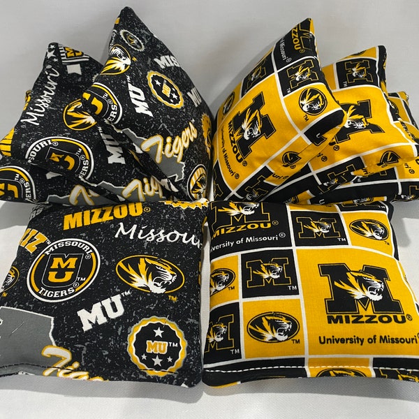 MISSOURI TIGERS 8 Cornhole Bags Bean Toss 4 Of Each Print 2 Sides