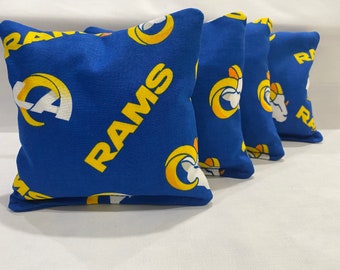 LOS ANGELES RAMS 4 Cornhole Bags Bean Toss  Print 2 Sides