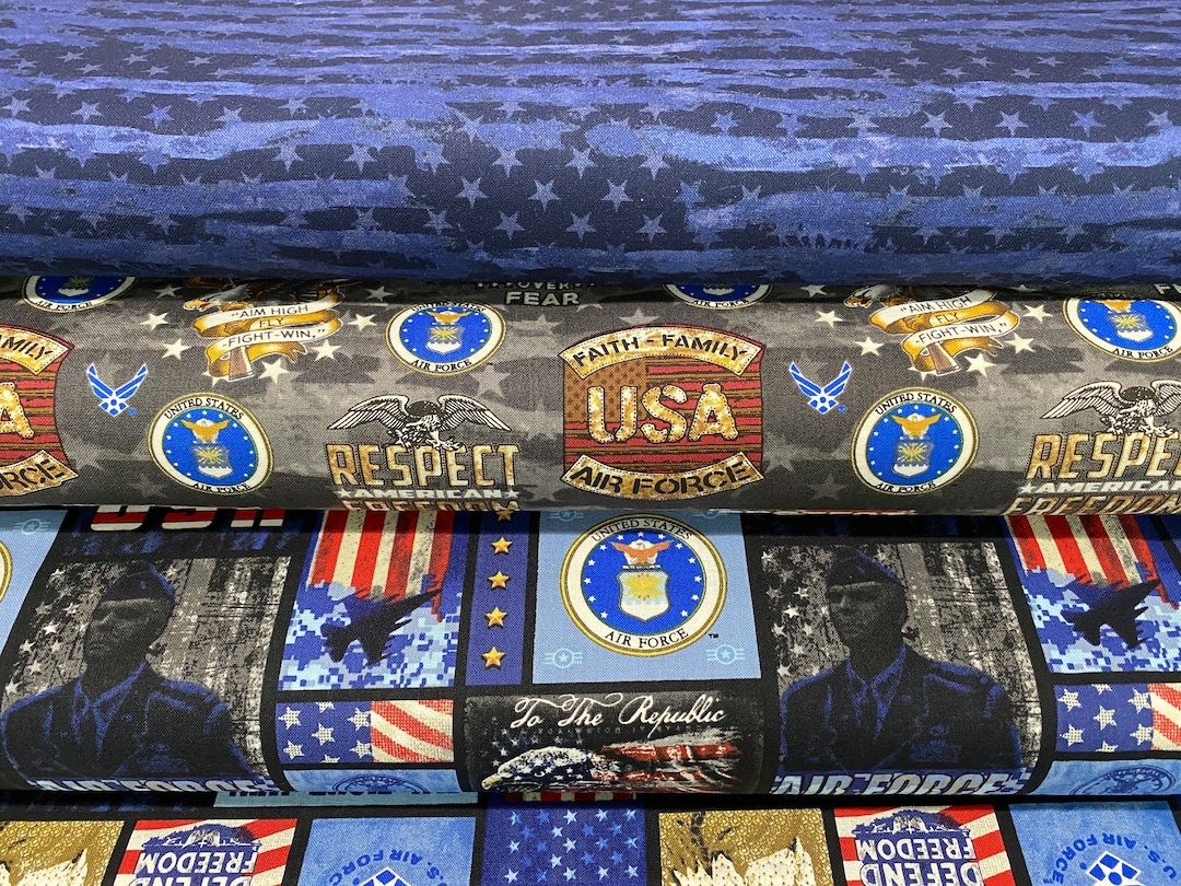 US AIR FORCE Military Cotton Fabric by the Yard 3 Prints - Etsy