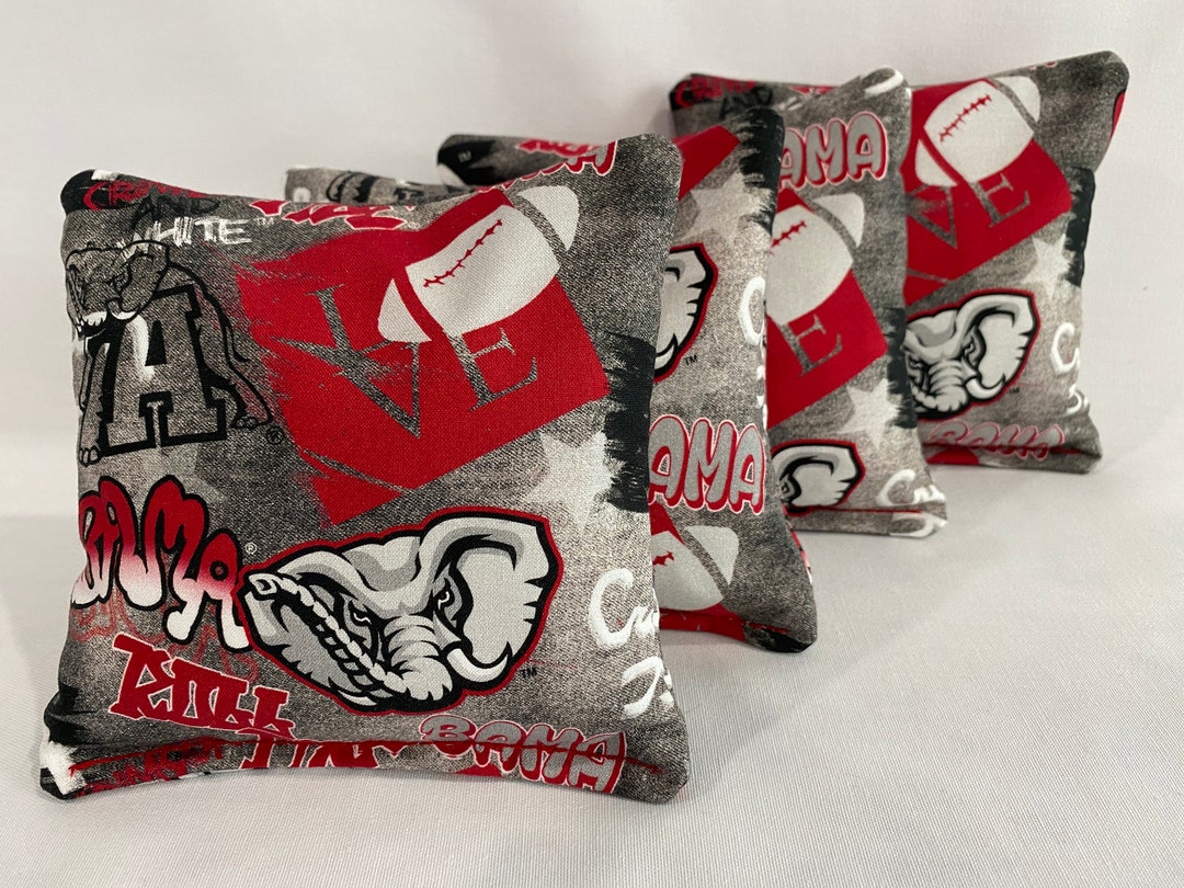 ALABAMA Crimson Tide 8 Cornhole Bags Bean Toss Print 2 Sides