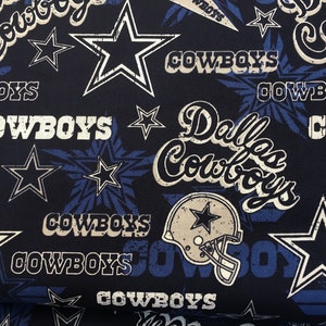 DALLAS COWBOYS V 60&quot; Wide Cotton Fabric By The Yard By The 1/2 Yard NFL