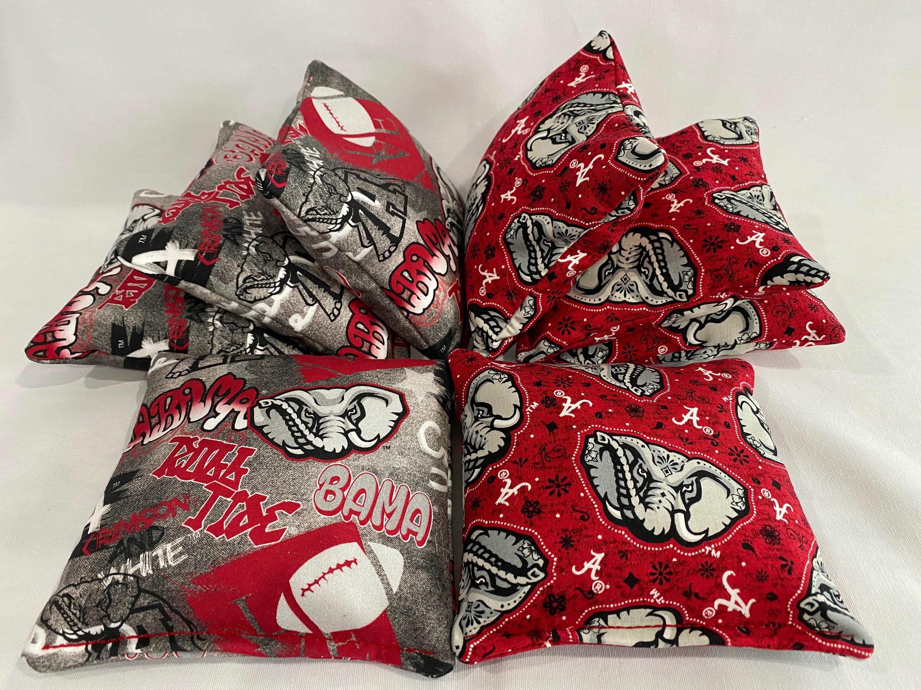 Alabama Crimson Tide 8 Cornhole Bags Bean Toss Print 2 Sides