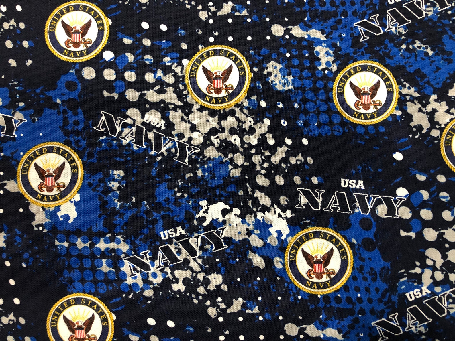 US NAVY Military Cotton Fabric by the Yard by the 1/2 Yard Etsy