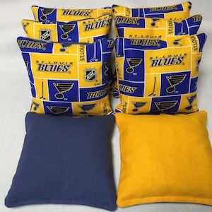 Set of 8 St. Louis Blues Kansas City Chiefs Cornhole Bean Bags FREE SHIPPING