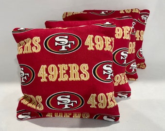 SAN FRANCISCO 49'ers 4 Cornhole Bags Bean Toss Print 2 Sides