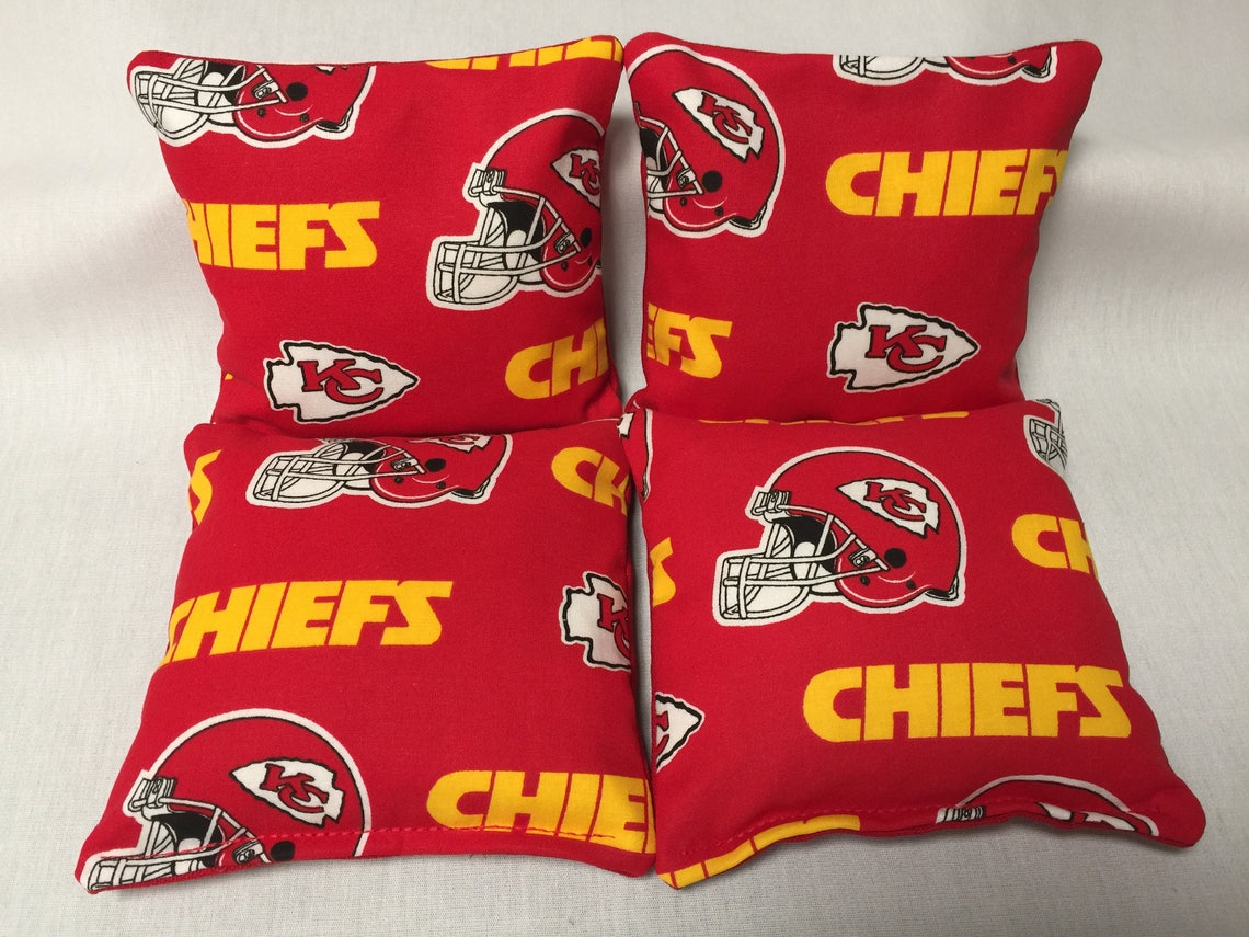 KANSAS CITY CHIEFS 4 Cornhole Bags Bean Toss Print 2 Sides - Etsy