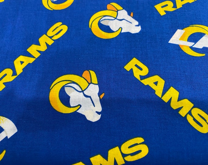 Los Angeles Rams 60 Wide Cotton Fabric by the Yard by the 1/2 Yard NFL ...