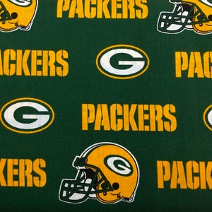GREEN BAY Packers  60&quot; Wide Cotton Fabric By The Yard By The 1/2 Yard NFL
