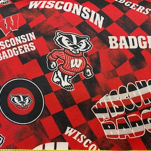 WISCONSIN BADGERS ncaa 45&quot; Cotton Fabric Sykel Enterprises